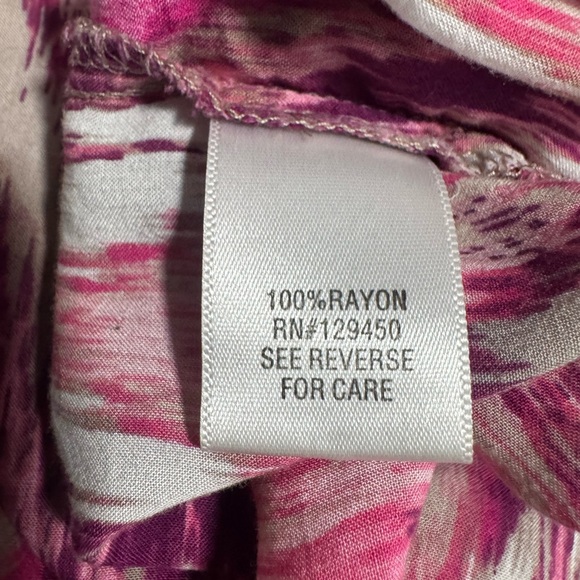 Croft & Barrow Pink and Purple Button Neckline Side Tie Top Size M - Picture 9 of 10